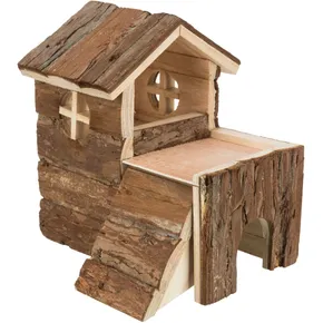 BJORK Holzhaus für Hamster, 2 Zimmer 15 x 15 x 16 cm