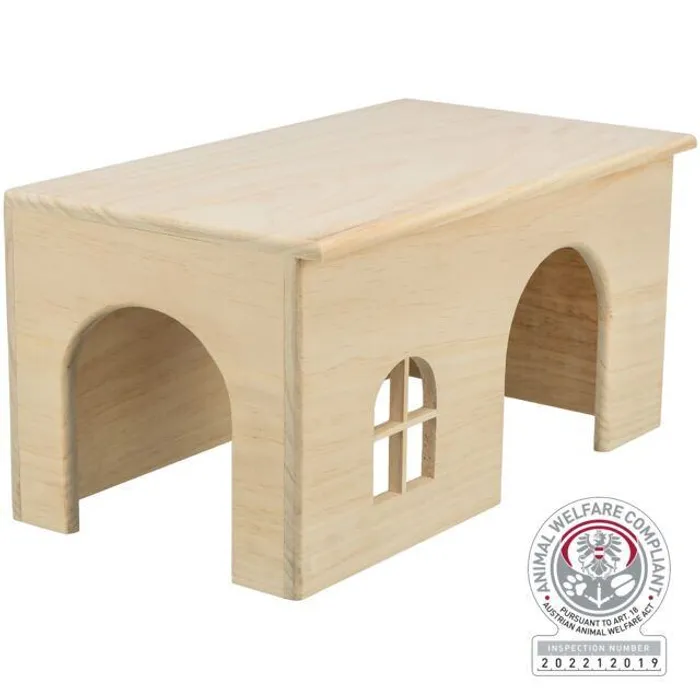 Hauptproduktbild Dřevěný domek s rovnou střechou pro králíky 40 x 20 x 23 cm