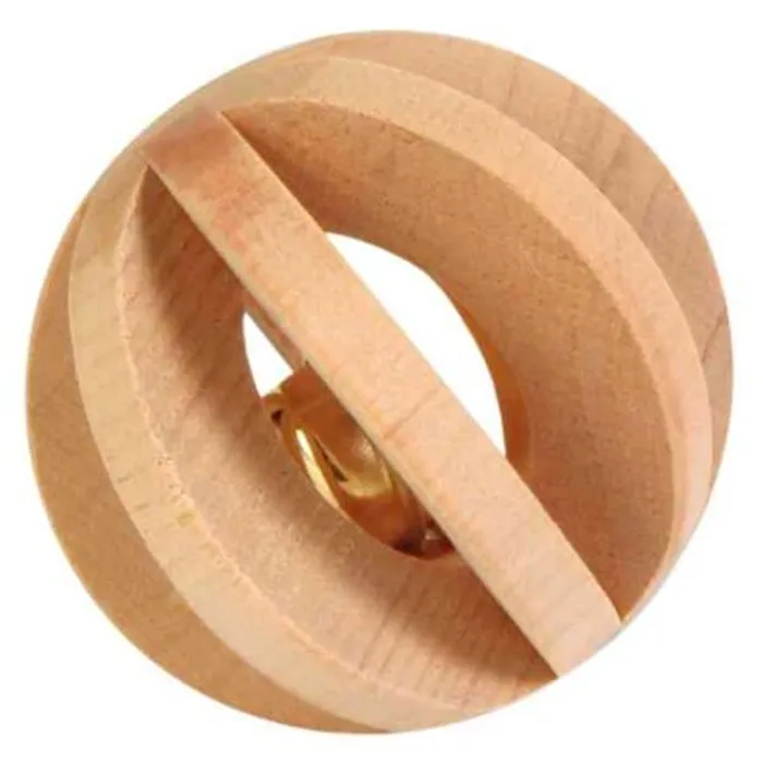 Hauptproduktbild Dřevěný míček s rolničkou, hračka pro morče, králíka 6 cm