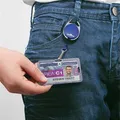Weiteres Produktbild Namensschildhalter Style, dunkelblau, versenkbar, Karabiner, LANGLEBIG