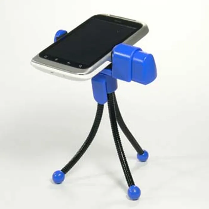 Hauptproduktbild Držák mobilu Logo na stůl, modrý, termoplast, pro jakýkoliv mobilní telefon, modrá, mobil