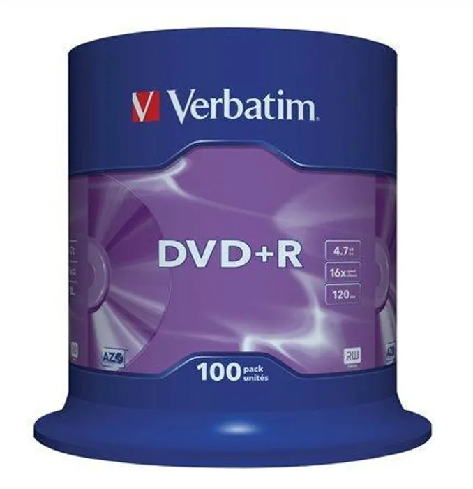 Hauptproduktbild DVD+R 4,7GB, 16x, AZO, Verbatim, 100-cake
