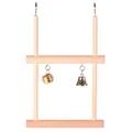 Weiteres Produktbild Doppelte Holzschaukel mit Glocke und Glocke 12x20cm