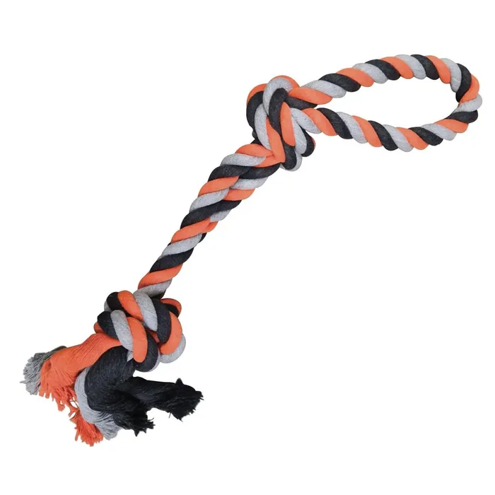 Hauptproduktbild Dvojité lano HipHop bavlněné 2 knoty 60 cm / 450 g šedá, tm.šedá, oranžová