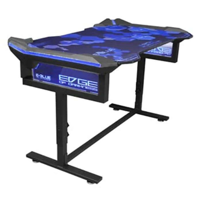 Hauptproduktbild E-Blue Herní stůl EGT004BK, 135x78,5cm, 72-91,2cm, RGB podsvícení, výškově nastavitelný,