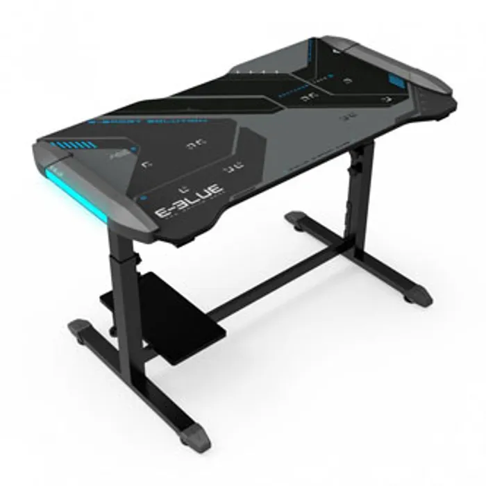 Hauptproduktbild E-Blue Herní stůl EGT574BK, 113cm x 59,5cm, 74-86,8cm, podsvícený, nastavitelná výška