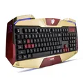 E-blue IRON MAN EKM707, Tastatur US, Game, beleuchtete Rände typ verkabelt (USB), gold