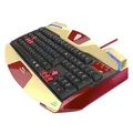 E-blue IRON MAN EKM707, Tastatur US, Game, beleuchtete Rände typ verkabelt (USB), gold