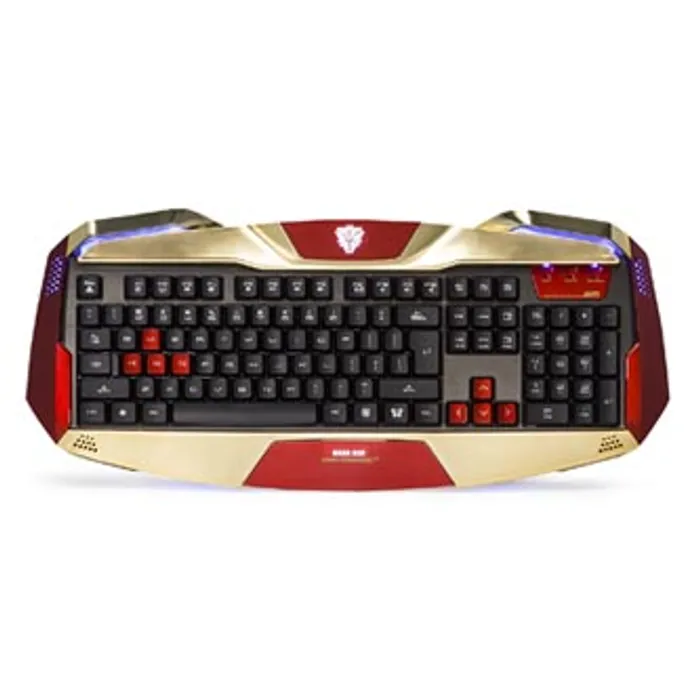 Hauptproduktbild E-BLUE IRON MAN EKM707, Klávesnice US, herní, podsvícené okraje typ drátová (USB), zlatá