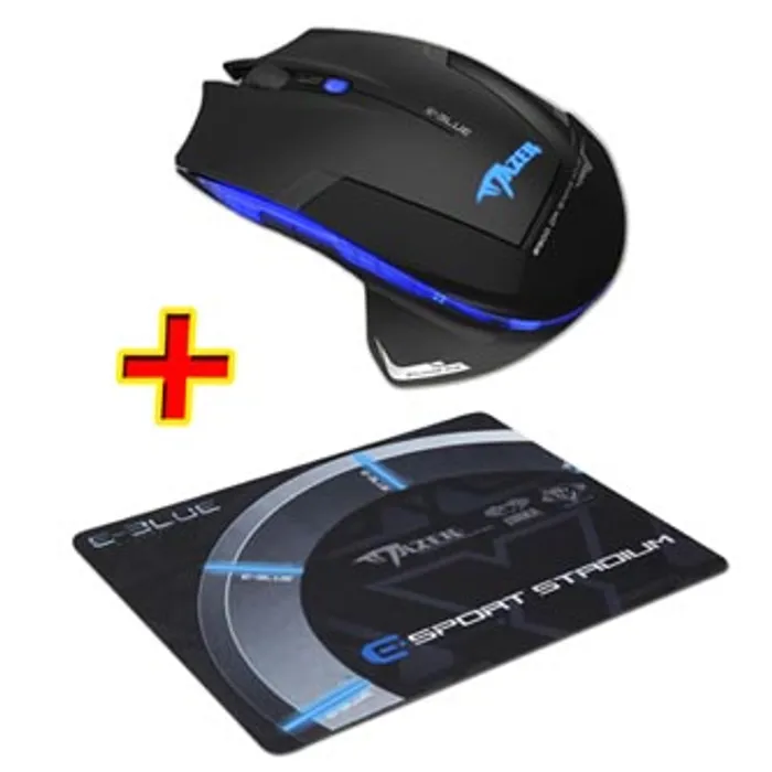 Hauptproduktbild E-Blue Myš Mazer-R, 2500DPI, 2.4 [GHz], optická, 6tl., 1 kolečko, bezdrátová, černá, 2 ks