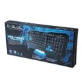 E-blue Polygon, Tastatur US, Game, spritzwassergeschützt typ verkabelt (USB), schwarz