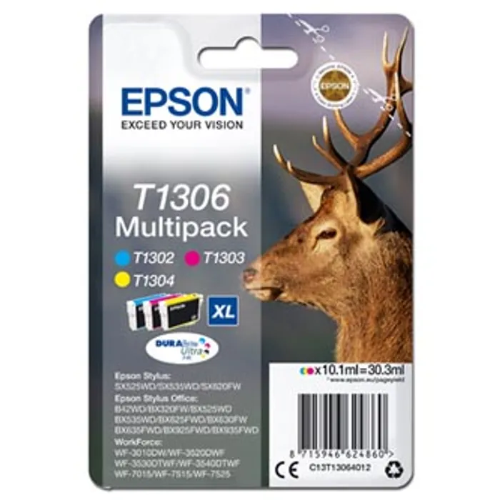Hauptproduktbild Epson originální ink C13T13064012, T1306, cyan/magenta/yellow, 30,3ml, Epson Stylus Offic