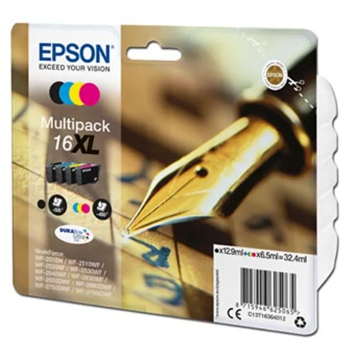 Hauptproduktbild Epson originální ink C13T16364012, T163640, 16XL, CMYK, 3x6.5/12.9ml, Epson WorkForce WF-