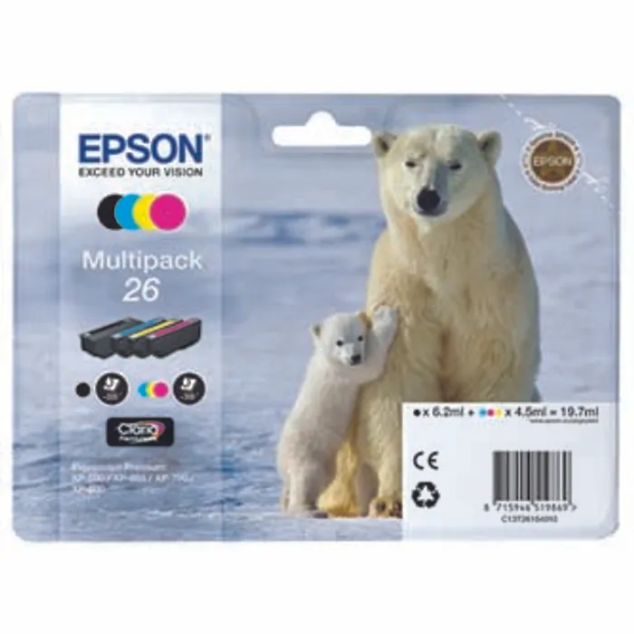 Hauptproduktbild Epson originální ink C13T26164010, T261640, CMYK, 3x4,5/6,2ml, Epson Expression Premium X