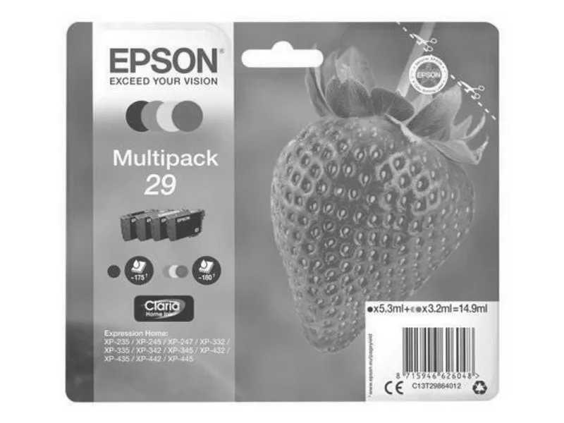 Hauptproduktbild Epson originální ink C13T29864012, T29, CMYK, 5,3/3x3,2ml, Epson Expression Home XP-235,X