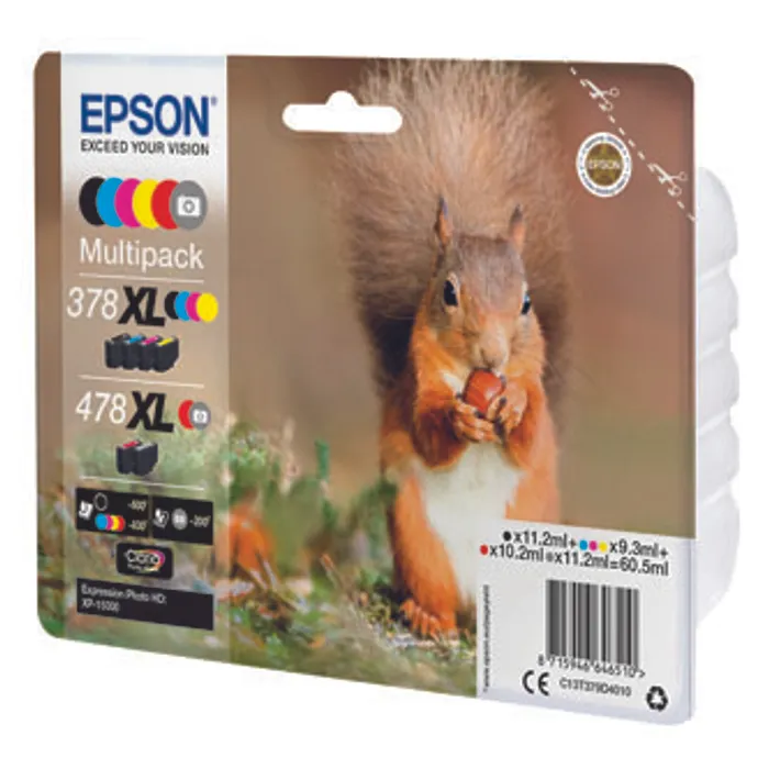 Hauptproduktbild Epson originální ink C13T379D4010, 378XL+478XL, CMYK, 1x10.2ml, 2x11.2ml, 3x9.3ml, Epson