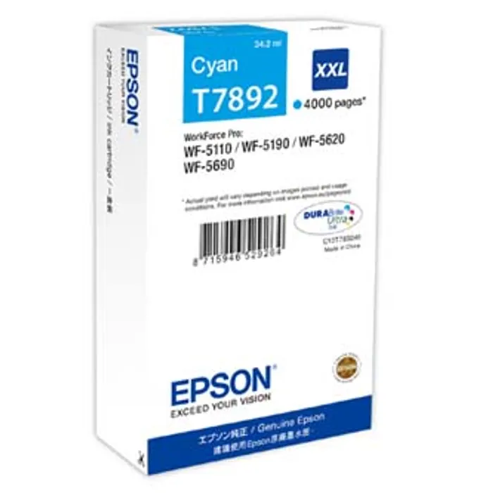 Hauptproduktbild Epson originální ink C13T789240, T789, XXL, cyan, 4000str., 34ml, 1ks, Epson WorkForce Pr