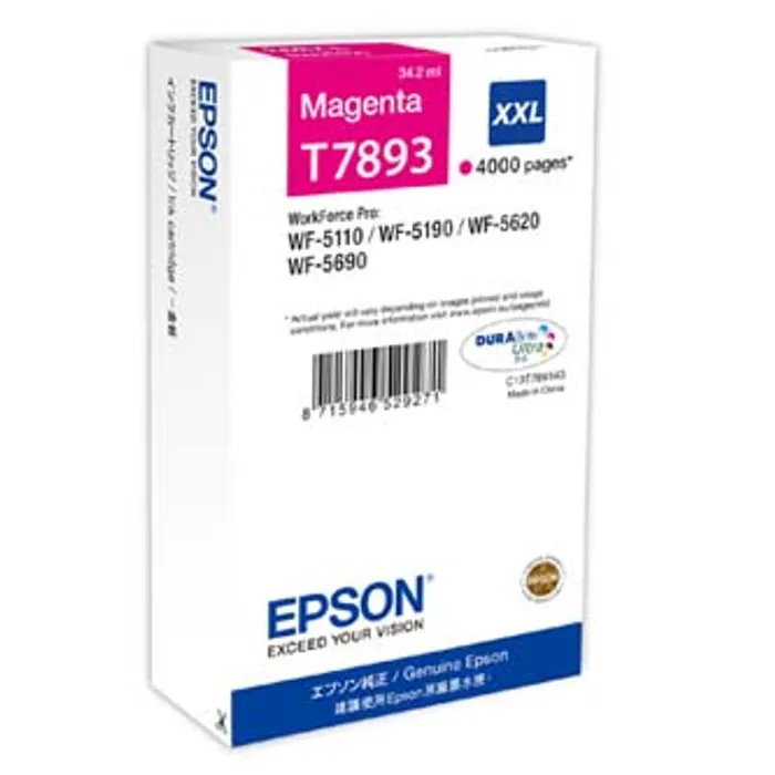 Hauptproduktbild Epson originální ink C13T789340, T789, XXL, magenta, 4000str., 34ml, 1ks, Epson WorkForce