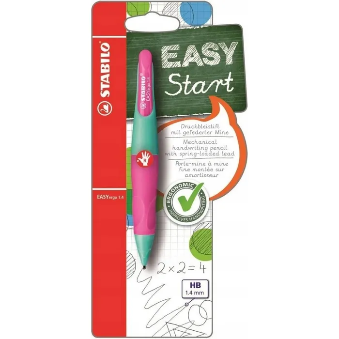 Hauptproduktbild Ergonomická mechanická tužka pro praváky STABILO EASYergo 1.4 tyrkysová/růžová - HB