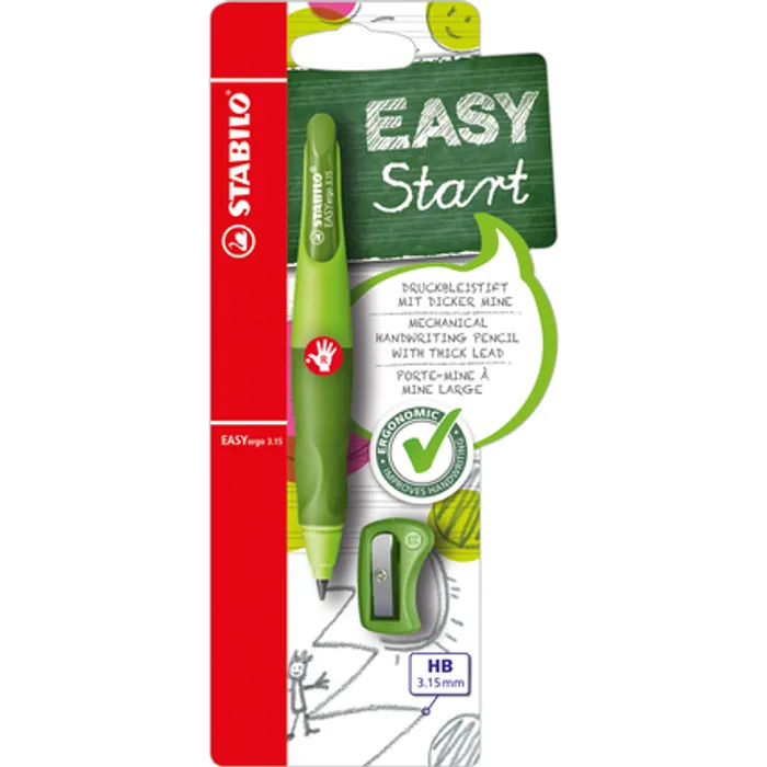 Hauptproduktbild Ergonomická mechanická tužka pro praváky STABILO EASYergo 3.15 zelená/zelená HB+ořezávátko