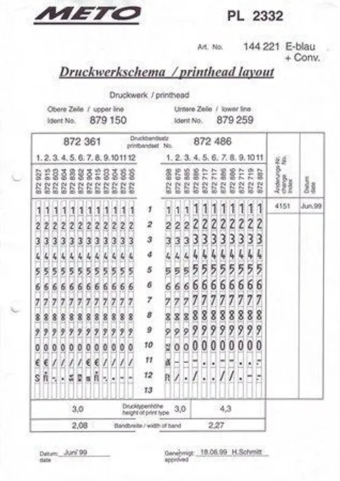 Hauptproduktbild Etiketovací kleště, 2 řádkové, 12+11 znaků, METO "PL 2332 EURO"