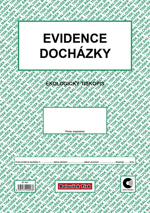 Hauptproduktbild Evidence docházky A4 ET407