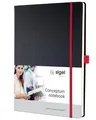 Weiteres Produktbild Exklusives Notizbuch „Conceptum Red Edition“, schwarz-rot, A4, kariert, 194 Blatt,
