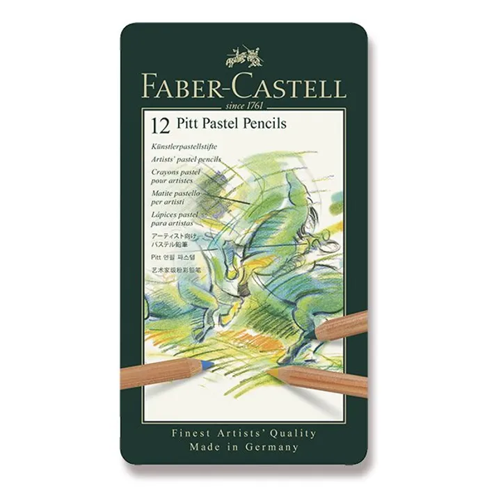 Hauptproduktbild Pitt Pastell umělecká pastelka, plech.krabička 12ks Faber Castell (112112)