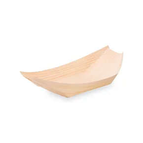Fingerfood-Schale aus Holz Schiffchen 18 x 10,5 cm [100 St.]