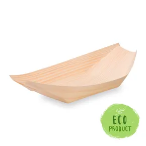 Fingerfood-Holzschale, kleines Boot 21,5 x 11 cm [100 Stück]