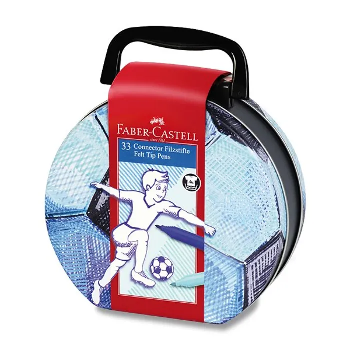 Hauptproduktbild Fixy Faber-Castell 155538 Connector, kufřík Fotbal 33 ks