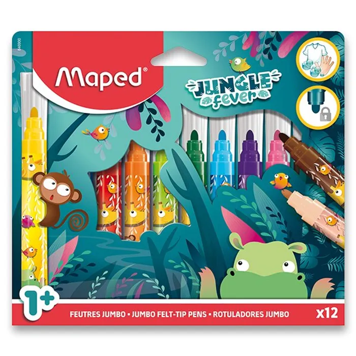 Hauptproduktbild Fixy Maped Jumbo Jungle Fever 12 barev