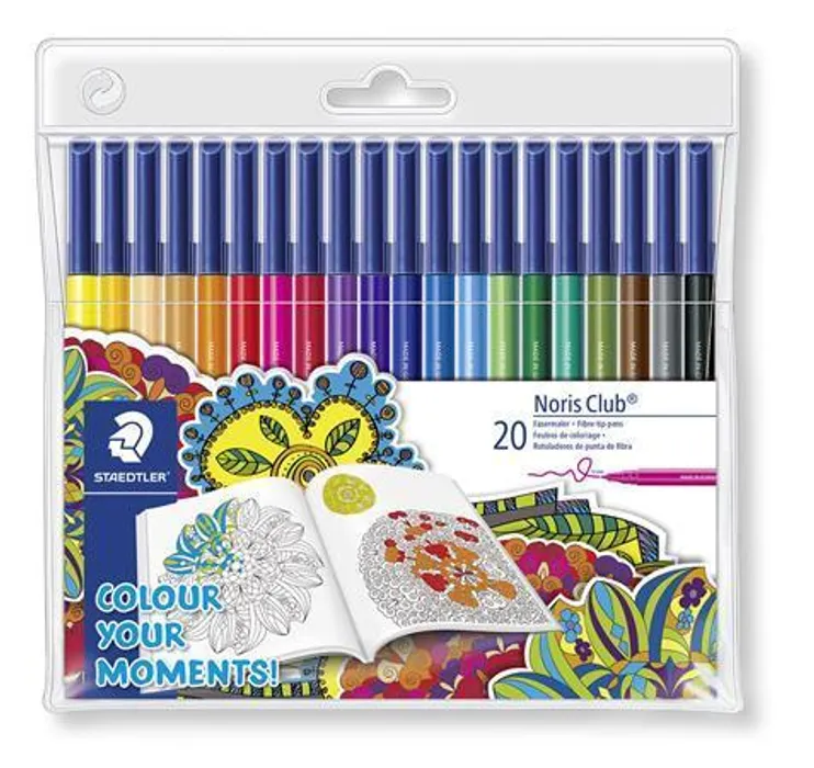 Hauptproduktbild Fixy "Noris Club", Johanna Basford edice, sada 20 různých barev, 1 mm, pratelné, STAEDTLER