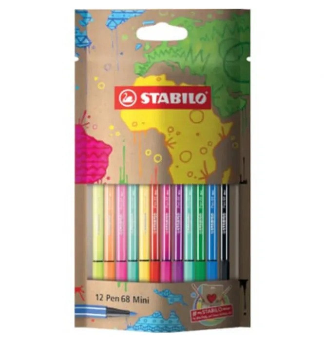 Hauptproduktbild Fixy "Pen 68 mini my design" 12 různých barev, 1 mm, STABILO