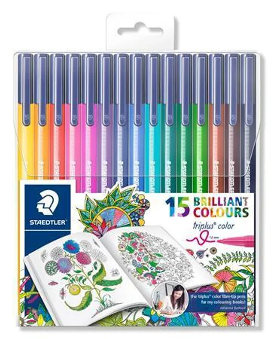 Hauptproduktbild Fixy "Triplus", Johanna Basford lim. edice, sada, 15 různých barev, 1 mm, STAEDTLER