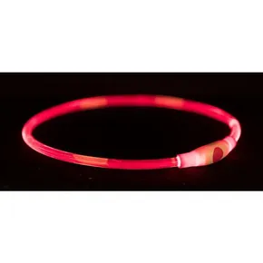 Blitzlichtring USB, Blitzhalsband, rot L-XL: 65 cm/ 8 mm