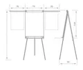 flipchart YSA PLUS 70x100 cm, magnetický s rameny