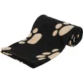 Weiteres Produktbild Fleecedecke BARNEY 150x100cm - schwarz mit beigen Füßen