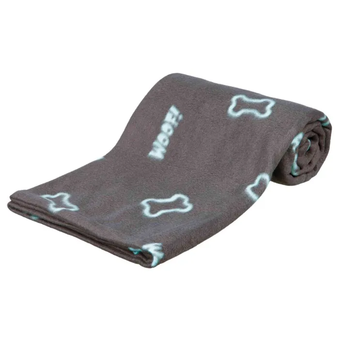 Hauptproduktbild Flísová deka BARNEY 150x100cm - šedá s modrými kostičkami