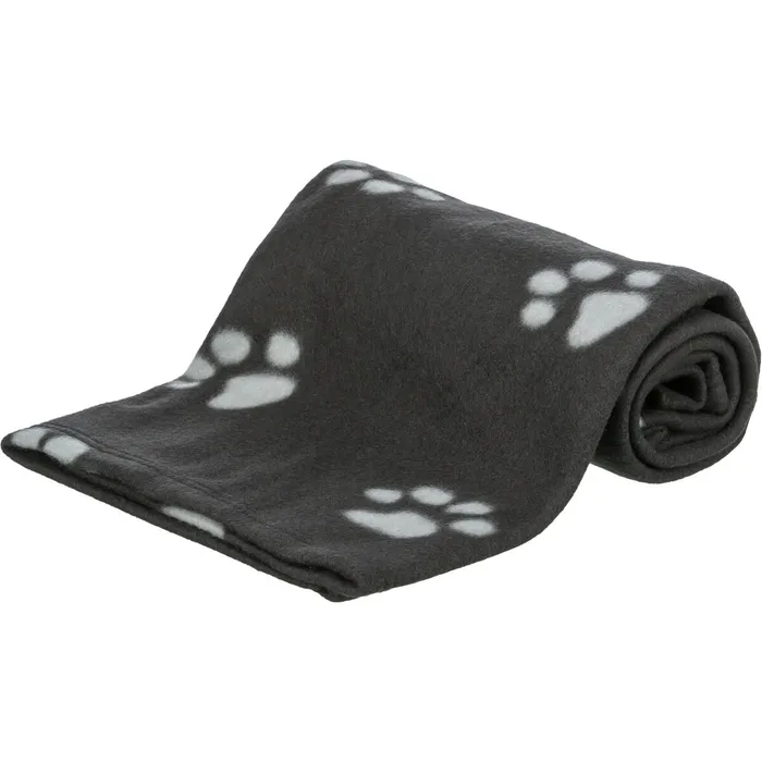Hauptproduktbild Flísová deka BEANY 100x70cm - černá s béžovými tlapkami