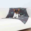 Weiteres Produktbild Fleecedecke BEANY 100x70cm – grau mit blauen Würfeln