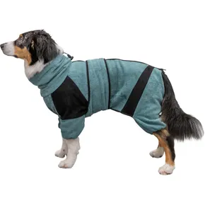 Frotte-Bademantel / Hausmantel für Hunde, petroleumgelb XS: 30 cm, Taille: 35-56 cm