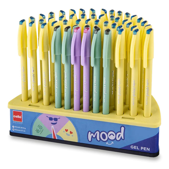 Hauptproduktbild Gelové kuličkové pero Cello MOOD stojánek, 50 ks