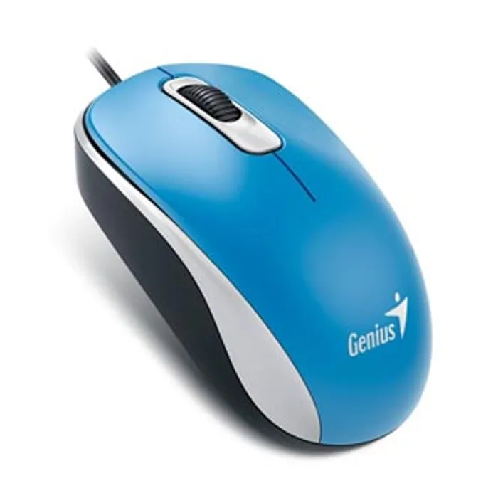 Hauptproduktbild Genius Myš DX-110, 1000DPI, optická, 3tl., 1 kolečko, drátová USB, modrá, standardní, uni