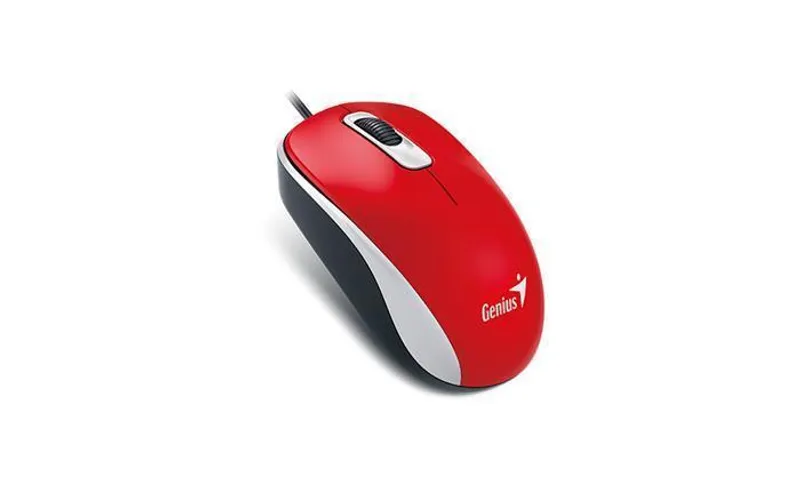 Hauptproduktbild Genius Myš DX-120, 1200DPI, optická, 3tl., 1 kolečko, drátová USB, červená, standardní, u