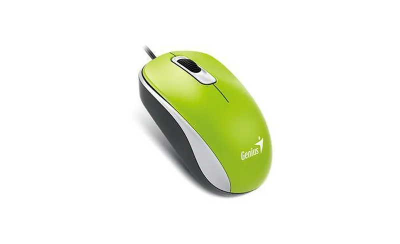 Hauptproduktbild Genius Myš DX-120, 1200DPI, optická, 3tl., 1 kolečko, drátová USB, zelená, klasická