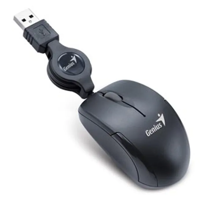 Hauptproduktbild Genius Myš Micro Traveler V2, 1200DPI, optická, 3tl., 1 kolečko, drátová USB, černá, Micr