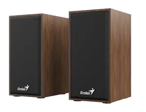 Genius Lautsprechers SP-HF180, 2.0, 6W, braun, Lautstärkeregler, aus Holz, 150Hz-20kHz
