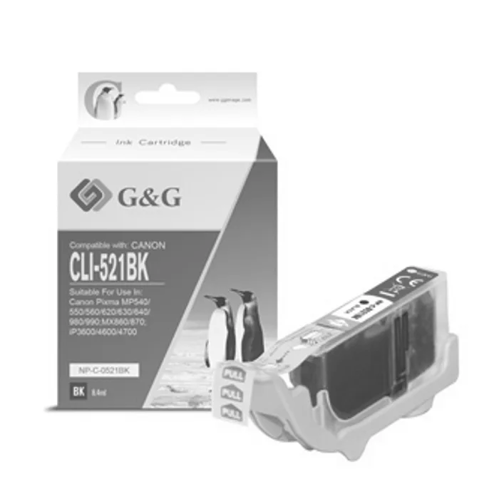 Hauptproduktbild G&G kompatibilní ink s CLI521BK, black, 8.4ml, NP-C-0521BK, 2933B001, pro Canon iP3600, i