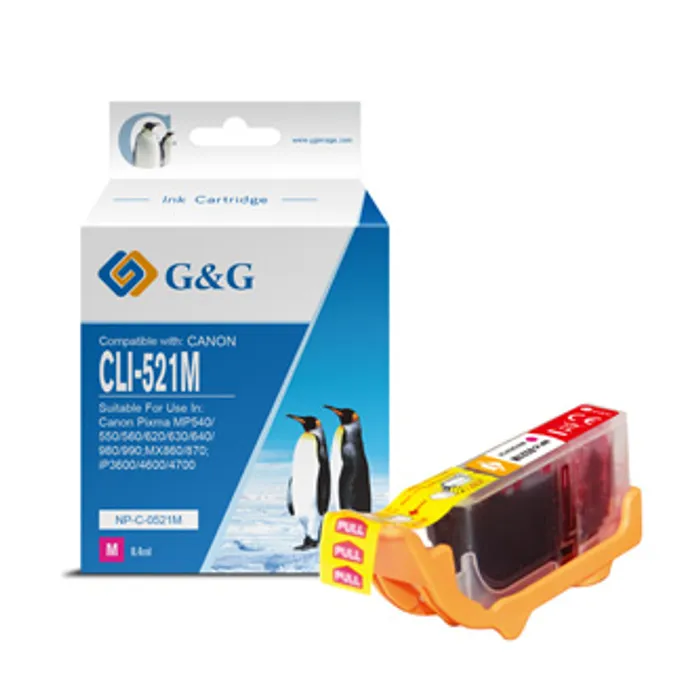 Hauptproduktbild G&G kompatibilní ink s CLI521M, magenta, 8.4ml, NP-C-0521M, 2935B001, pro Canon iP3600, i